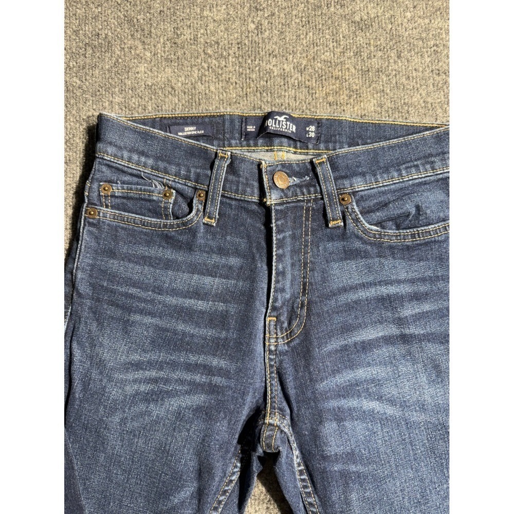 Hollister Epic Flex Skinny Jeans Dark Wash Denim 26x30 Mens Blue 331D2090 - Picture 2 of 8